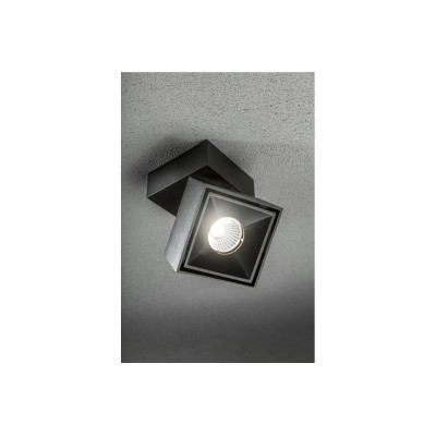 LED svítidlo BIANCO, 8 W, 680 lm, AC 220–240 V, 50/60 Hz, PF 0,9, Ra≥80, IP20, IK06, 36°, 4000 K, čtverec, černé