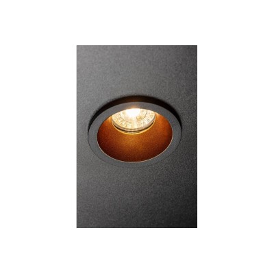 Stropní bodové svítidlo ELVA, IP54, kulaté, Ø 85x45 mm, černé/měď