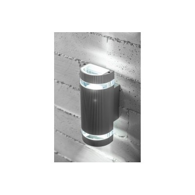Nástěnné svítidlo obousměrné, SILVA, GU10, MAX. 2x50 W, IP54, AC 220–240 V, 50/60 Hz, šedé
