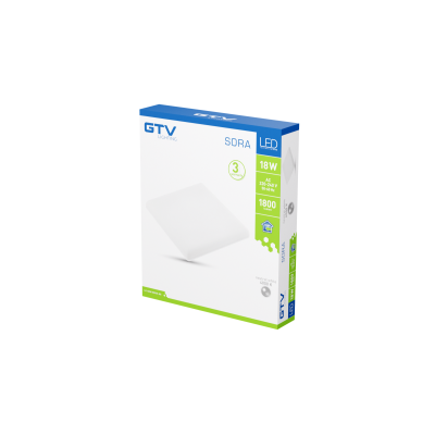 LED svítidlo SORA typ downlight, IP54, 18 W, 1800 lm, AC 220–240 V, 50/60 Hz, 120°, 4000 K, vestavné, čtverec