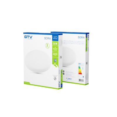 LED svítidlo SORA typ downlight, IP54, 24 W, 2400 lm, AC 220–240 V, 50/60 Hz, 120°, 4000 K, vestavné, kruhové