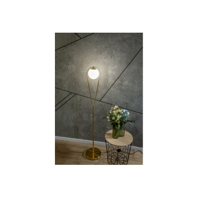 Stojací lampa CIKLOP F, 9737, AC 220–240 V, 50/60 Hz, 1*E27, IP20, prům. 25 cm, jednoduchá, zlatá