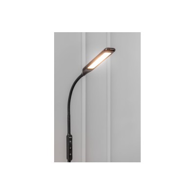 Stojací lampa Vasalia, 8 W, 450 lm, AC 220–240 V, 4-CCT, 5 stupňů stmívání, časovač, PF 0,5, Ra 80, černá