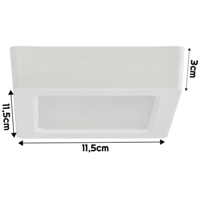 BERGE Čtvercový LED panel bílý - přisazený - 6W - PC - neutrální bílá