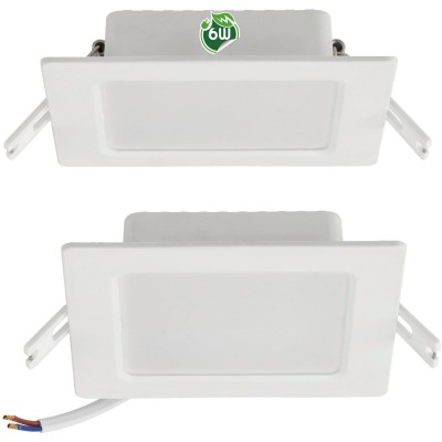 BERGE Čtvercový LED panel bílý - zapuštěný - 6W - PC - neutrální bílá