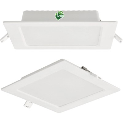 BERGE Čtvercový LED panel zapuštěný - bílý - 12W - PC - neutrální bílá