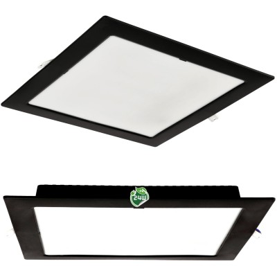 BERGE Čtvercový LED panel zapuštěný černý - 24W - PC - neutrální bílá