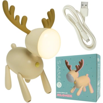 ECOLIGHT Dětská LED noční lampa DEER béžová