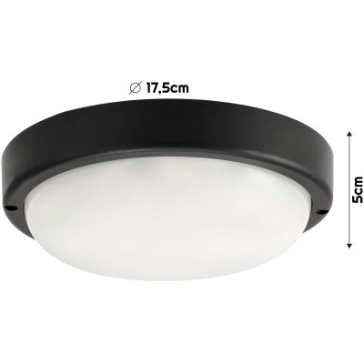 VOLTENO LED stropní lampa 15W - černá - studená bílá