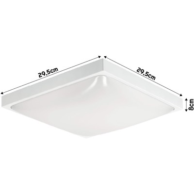 ECOLIGHT LED stropní svítidlo 2xE27 čtvercové bílé + 2x E27 10W neutrální bílá žárovka