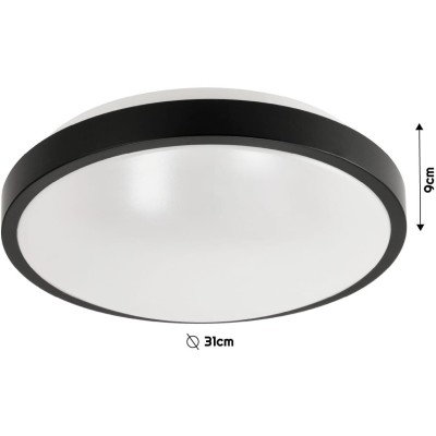 ECOLIGHT LED stropní svítidlo 2xE27 kulatá černá + 2x E27 10W neutrální bílá