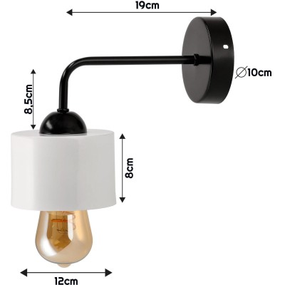 BERGE Nástěnná lampa 1x E27 HRNEK BÍLÁ