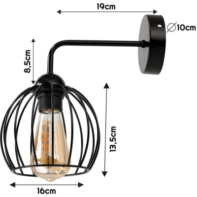 BERGE Nástěnné svítidlo 1x E27 WIRE BALL