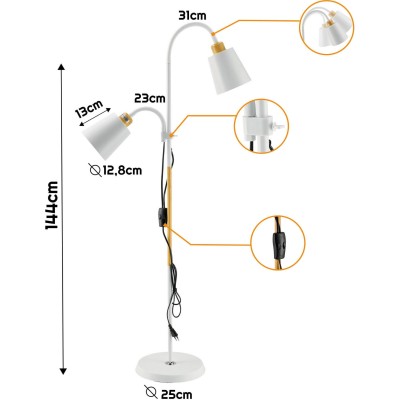 BERGE Stojací LED lampa 2xE27 bílá