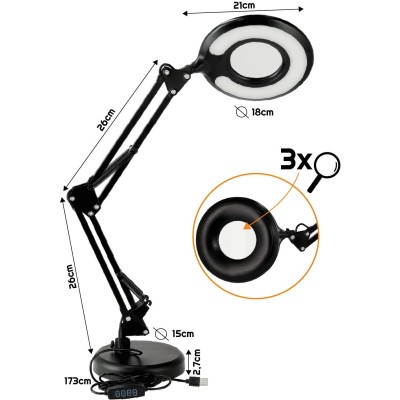 BERGE Stolní LED lampa 8W CCT černá