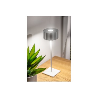 LED stolní lampa AZELIA , 2,5W, 200lm, DC 5V, 1A,4000 K, baterie 4000 mAh, stmívatelná bílá