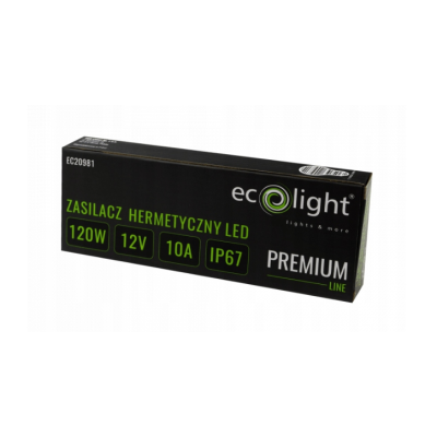 ECO LIGHT Hermetický LED zdroj 12V 120W IP67 voděodolný