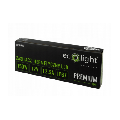 ECO LIGHT Hermetický LED zdroj 12V 150W IP67 voděodolný