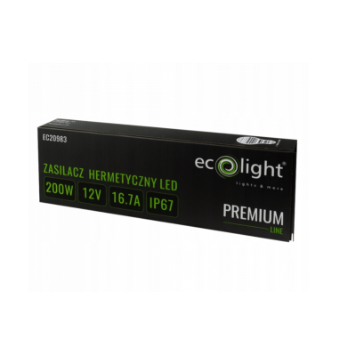 ECO LIGHT Hermetický LED zdroj 12V 200W IP67 voděodolný