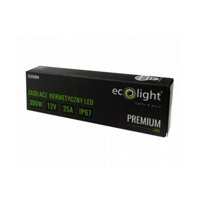 ECO LIGHT Hermetický LED zdroj 12V 300W IP67 voděodolný