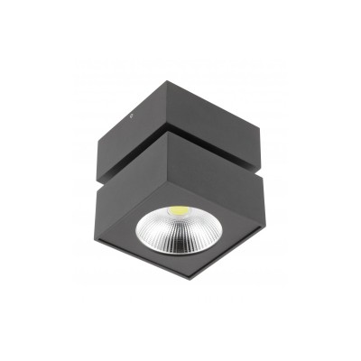 LED svítidlo BIANCO, 15 W, 1500 lm, AC 220–240 V, 50/60 Hz, PF 0,5, Ra≥80, IP20, IK06, 36°, 4000 K, čtverec, černé