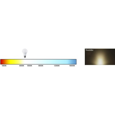 MILIO LED žárovka  A60 - E27 - 15W - 1200Lm - neutrální bílá - 5+1 zdarma