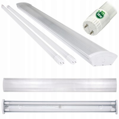 BERGE Hermetické svítidlo MIRO MILK 2x120 + 2x LED trubice studená bílá