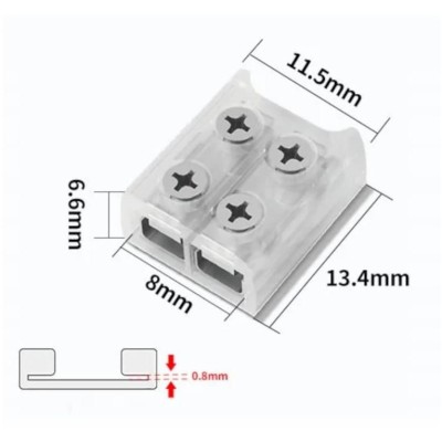 BERGE Rychlokonektor pro COB LED pásek 8mm Double-sided Tape-Wire Screw