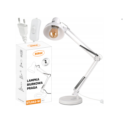 BERGE Stolní lampa XL Praga 1xE27 LED bílá