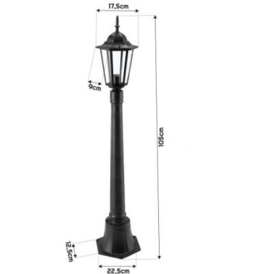 BERGE Zahradní lampa Sloup Lucerna LED E27 105cm