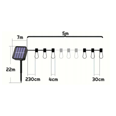 BERGE Zahradní solární girlanda 10 LED 5 metrů