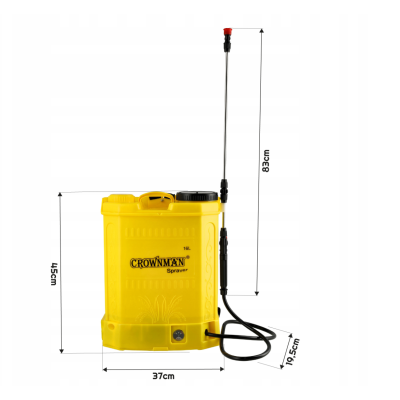 CROWNMAN Akumulátorový batoh tlakový postřikovač 16L SET