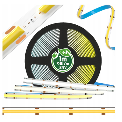 ECO LIGHT LED pásek 24V COB 9W/m 480LED 1m teplá bílá WW