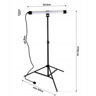 BERGE LED pracovní lampa na stativu 20W 1700lm