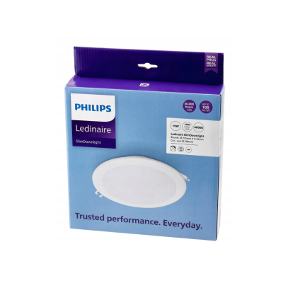 PHILIPS LED kulatý zapuštěný panel Philips 19W 2000lm 4000K + černý rám