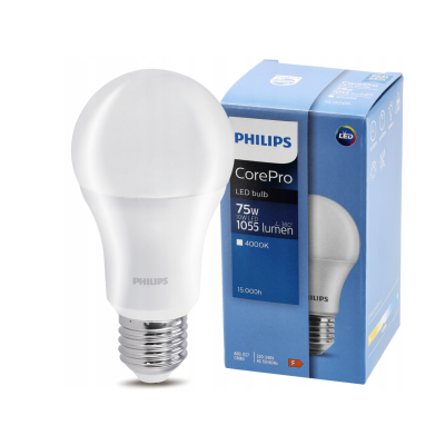 PHILIPS LED žárovka Philips E27 - 10W - 1055 lm - studená bílá - CorePro Premium A60