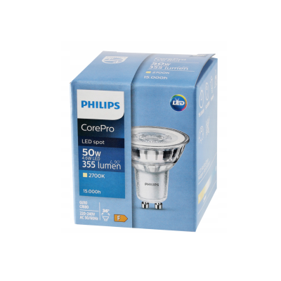 PHILIPS LED žárovka Philips GU10 - 4,6W - 355 Lm 36° - teplá bílá - CorePro Premium