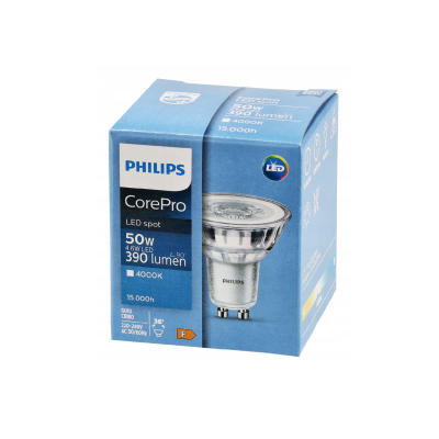 PHILIPS LED žárovka Philips GU10 - 4,6W - 390 Lm 36° - neutrální bílá - CorePro Premium