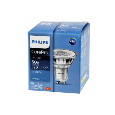 PHILIPS LED žárovka Philips GU10 - 4,6W - 390 Lm 36° - studená bílá - CorePro Premium