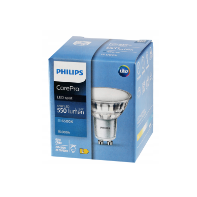 PHILIPS LED žárovka Philips GU10 - 4,9W - 550 Lm - studená bílá - CorePro Premium