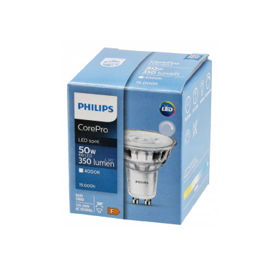 PHILIPS LED žárovka Philips GU10 - 4W - 350 Lm 36° - neutrální bílá - CorePro Premium