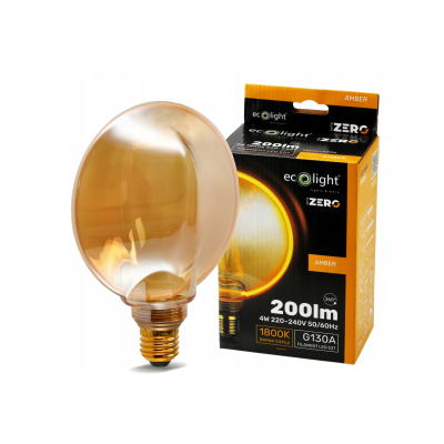 ECO LIGHT Dekorativní LED žárovka E27 4W 200lm G130 Amber Retro - řada ZERO