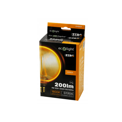 ECO LIGHT Dekorativní LED žárovka E27 4W 200lm G130 Amber Retro - řada ZERO