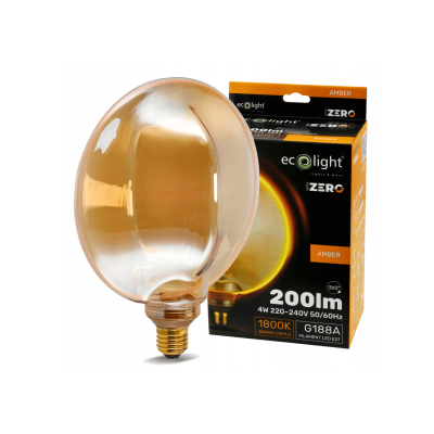 ECO LIGHT Dekorativní LED žárovka E27 4W 200lm G188 Amber Retro - řada ZERO