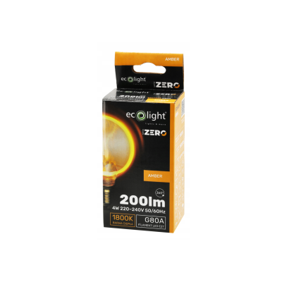 ECO LIGHT Dekorativní LED žárovka E27 4W 200lm G80 Amber Retro - řada ZERO