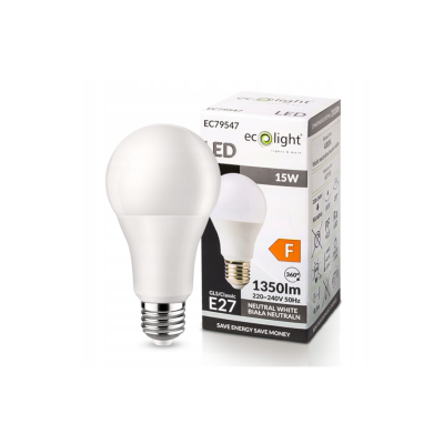 ECOLIGHT LED žárovka - E27 - 15W - 1350Lm - neutrální bílá 4000K Eco Light 230V