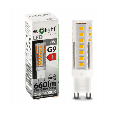 ECOLIGHT LED žárovka G9 - 7W - 660lm - 4000k - neutrální barva Eco Light