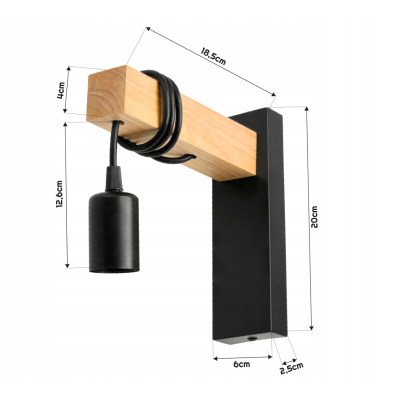 BERGE LED nástěnné svítidlo 1x E27 Loft