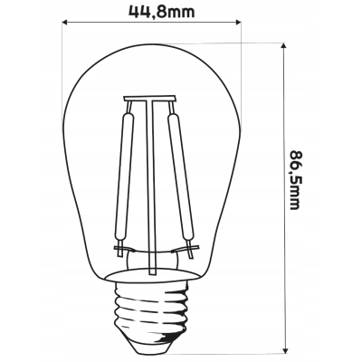 BERGE LED žárovka E27 2W 2700 s teplým vláknem pro girlandy