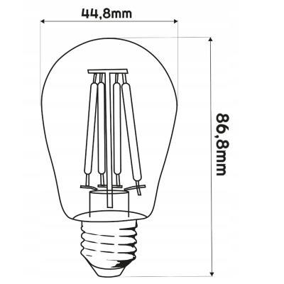 BERGE LED žárovka E27 3W s teplým vláknem 2700K na girlandy